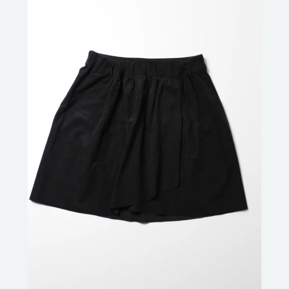 NWOT Aritzia Wilfred Free Faux Suede Wrap Mini Skirt Black XS - Picture 2 of 7